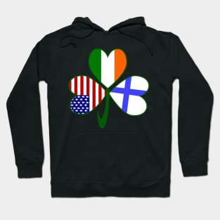 Finland Ireland USA Shamrock Flags Hoodie